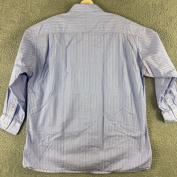 Gitman Bros Dress Shirt Mens 17.5 34‎ Blue Stripe Business Casual Preppy Wedding - Picture 8 of 14